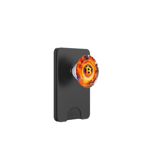 Bitcoin Fuego Universo Todo PopSockets PopWallet para MagSafe