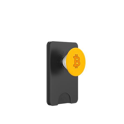 Diseño simple para entusiastas de la cadena de bloques de criptomonedas Bitcoin PopSockets PopWallet para MagSafe