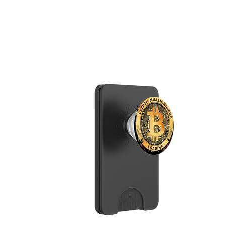 Bitcoin BTC Crypto Millonario Cargando HODL PopSockets PopWallet para MagSafe