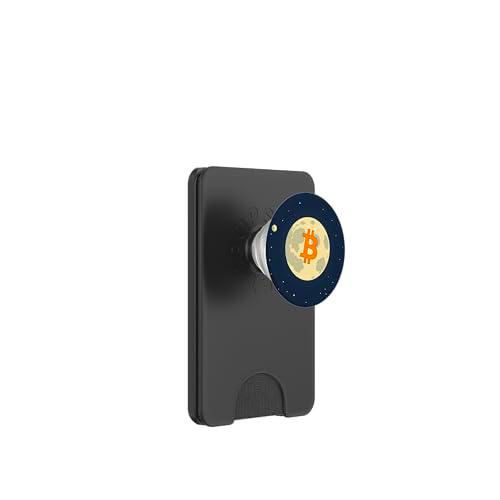 Diseño criptográfico de Bitcoin Moon PopSockets PopWallet para MagSafe