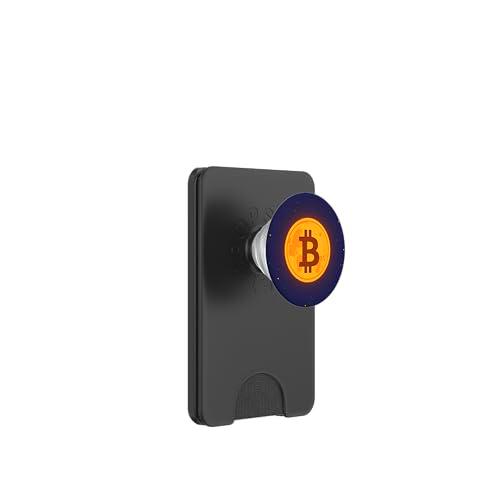 Fan de las criptomonedas Bitcoin Moon PopSockets PopWallet para MagSafe