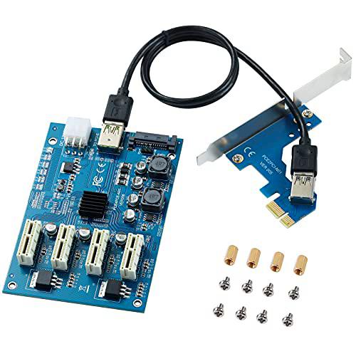 BEYIMEI PCI-E 1X a 4 Puertos PCI-E 1X Tarjeta Riser