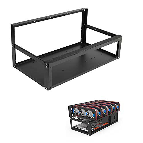 Caja de mining Rig Frame Case 6 GPU Bitcoin Open Air Mining Case Frame Mining Frame Kit de mining para la mining de Kryptomoneda Bitcoin ETH/ETC/ZEC Ether accesorios (sin ventilador ni GPU)