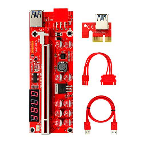 BEYIMEI PCIE Riser 1x a 16x GPU Riser V013-PRO, 10 Condensadores Sólidos