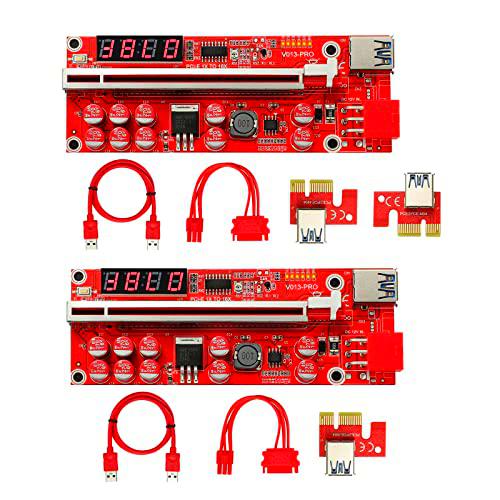 MZHOU PCIE Riser 1X to 16X Riser Card - PCIe Tarjeta adaptadora vertical Ethereum ETH Bitcoin Mining Devices