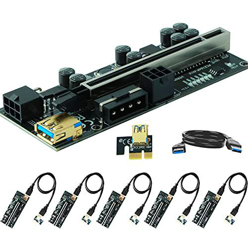 Ziyituod Paquete de 6 cables PIC-E Riser Express VER010S GPU Riser Express