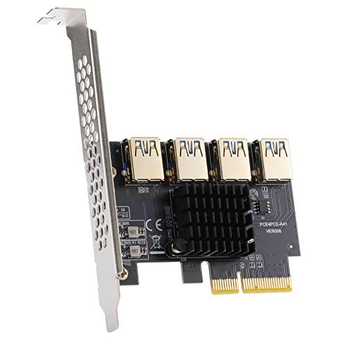 MZHOU PCIe 1 a 4 Riser - PCIE Riser 4X a 16X Splitter Riser Card