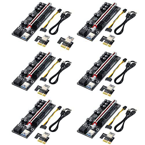 MZHOU PCIe Riser 1X a 16X Riser Card - Tarjeta adaptadora de Elevador V011-PRO con Cable de Extensión USB de 60cm