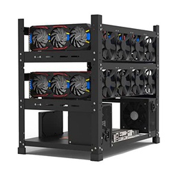 Marco de minería de Acero para 12/10/8 GPU, Mining Case Rack para Ethereum Bitcoin Miner