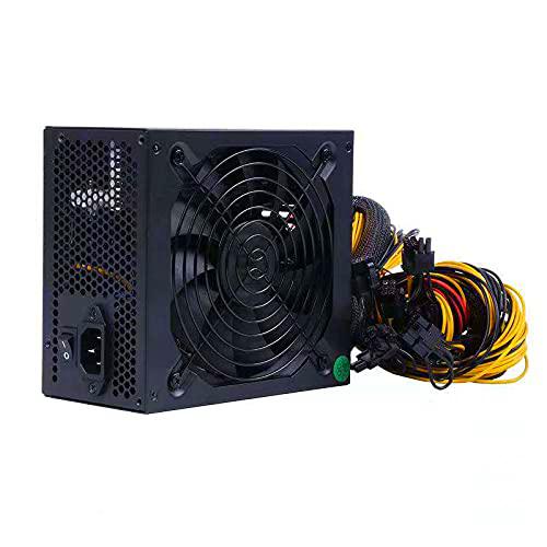 Bitcoin Miner 2000 W Mining Power Supply Support 8 GPUs Mining Rig,for Bitcoin Ethereum Miner with Auto-Thermally Controlled Fan 110V-240V Power Supply with 2x12AWG to 4x18AWG Heavy Duty Power Cable