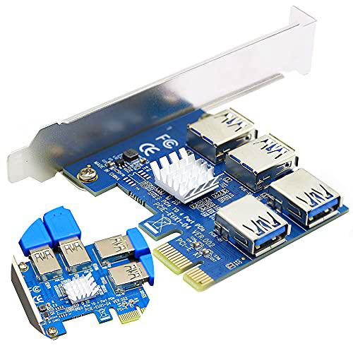 SYONCON PCIe Splitter 1 a 4 PCI-Express 16X Ranuras Tarjeta Riser Card