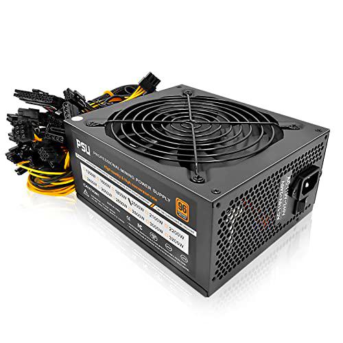 AXOTEN 2000W-2400W Mining Power Supply Multicanal/Monocanal PSU Fuente de Alimentacion PC con Ventilador de Refrigeración