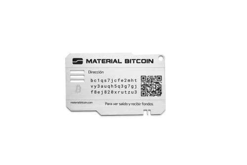 MATERIAL BITCOIN - Placa Estándar Español - Monedero Bitcoin físico