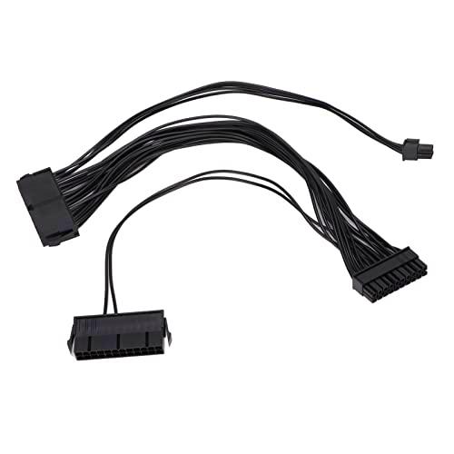 Cable de Extensión de Fuente de Alimentación Dual PSU Resistencia a la Abrasión de 24 Pines Mano de Obra Fina Adaptador de Fuente de Alimentación Dual de Pequeño Volumen Cable de Extensión para Placa