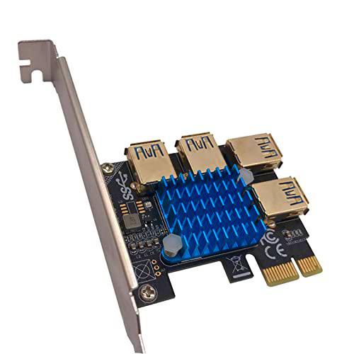 Umwhcw Tarjeta PCI E 1 hasta 4 PCI- Port Riser/PCIe X1