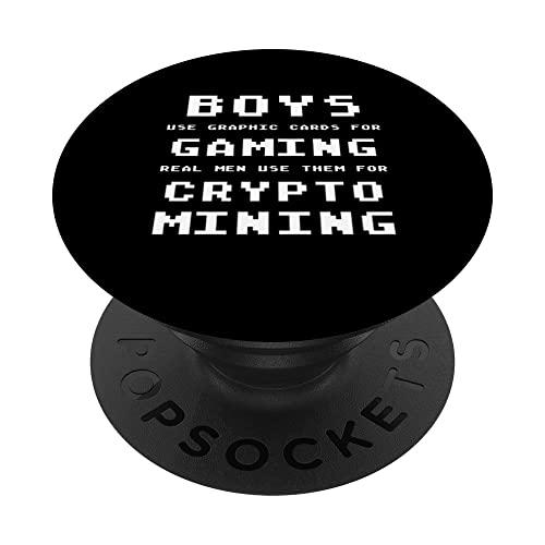 Niños Gaming Crypto Mining Btc Bitcoin Lovers Crypto Trader PopSockets PopGrip Intercambiable