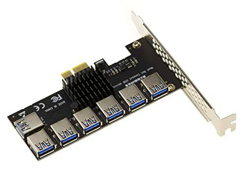 Tarjeta de replicación PCIe de 1 a 7 puertos por enlaces USB3 para conectar risers USB PCIe (Bitcoin Mining)