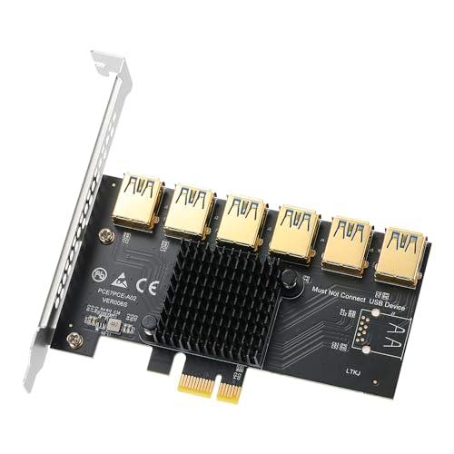 YABOANG Tarjeta elevadora PCIe 1 a 6 PCI Express 16X