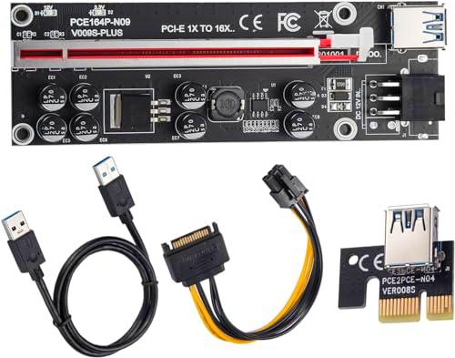 YBBOTT Ver009S-plus PCI-E Riser de 16x a 1x para Bitcoin ETH Coin Mining