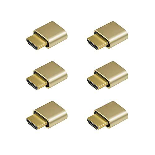 ADWITS 6-Pack 4K 2K 1080P 30Hz a 60Hz Compatible HDMI Display Emulator DDC EDID Adaptador de Monitor de Fantasma sin Cabeza Dummy Plug