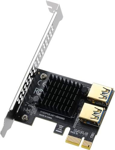 YABOANG Tarjeta elevadora PCIe 1 a 2 PCI Express 16X